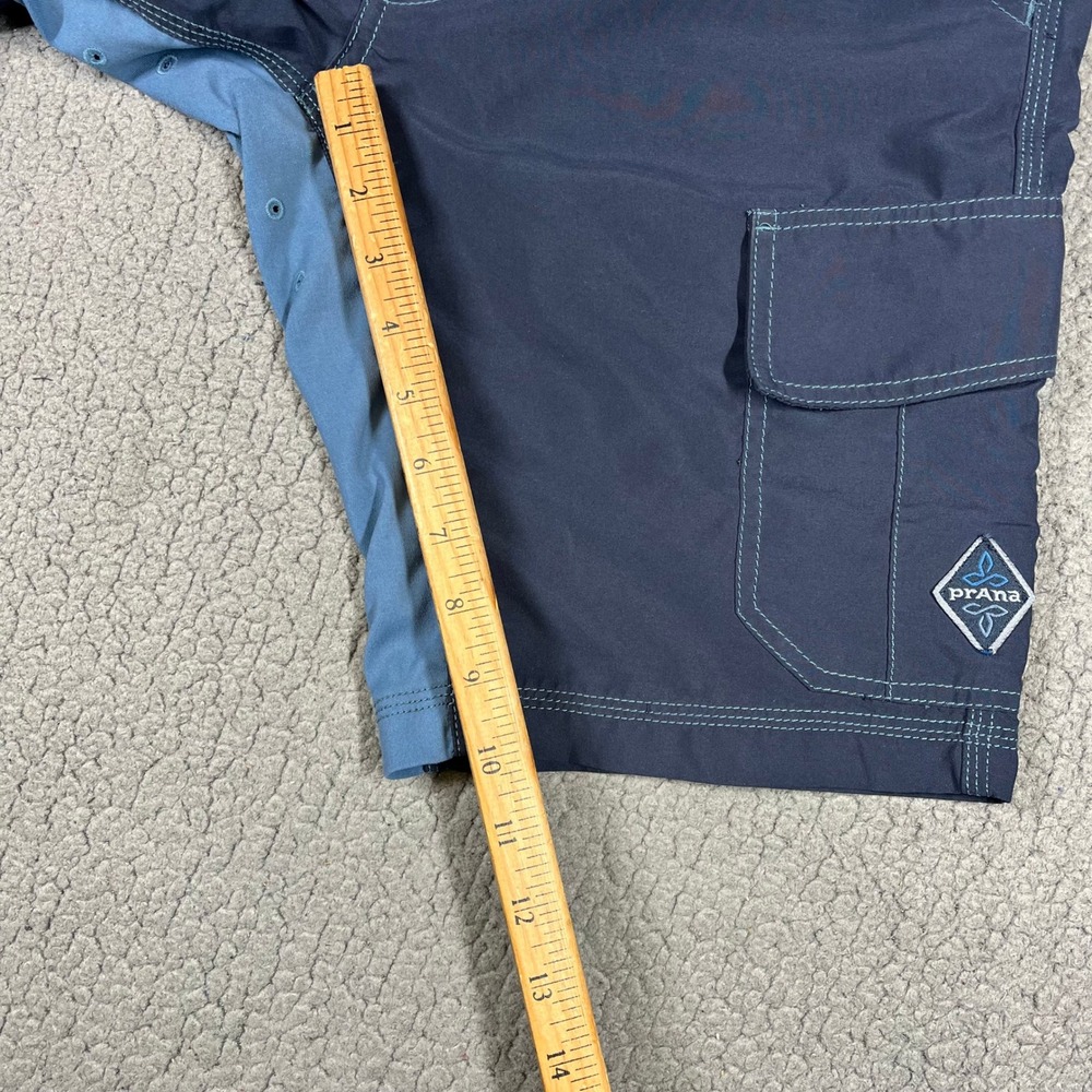 Prana Mens Cargo Board Shorts Navy Blue Outdoor Hiking Swimming Size 30 - Picture 9 of 10